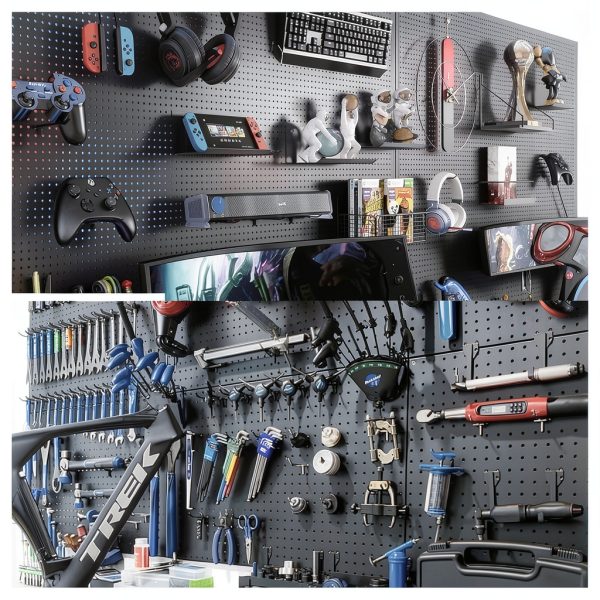 SEIKO DY Black Steel Pegboard Panel Wall Mount Heavy-6