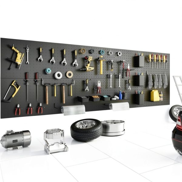Daanxw Metal Pegboard Wall Organizer 12x24 Inch 6 Panel Set Black-5