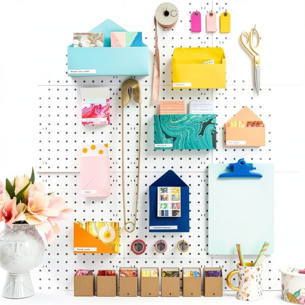 SKYFOOST White Pegboard Wall Panel 10x10 Inch ABS 6‑Pack-6