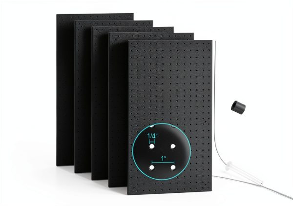 Daanxw Metal Pegboard Wall Organizer 12x24 Inch 6 Panel Set Black-1