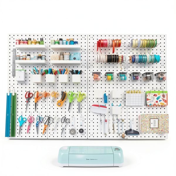 SKYFOOST White Pegboard Wall Panel 10x10 Inch ABS 6‑Pack-5