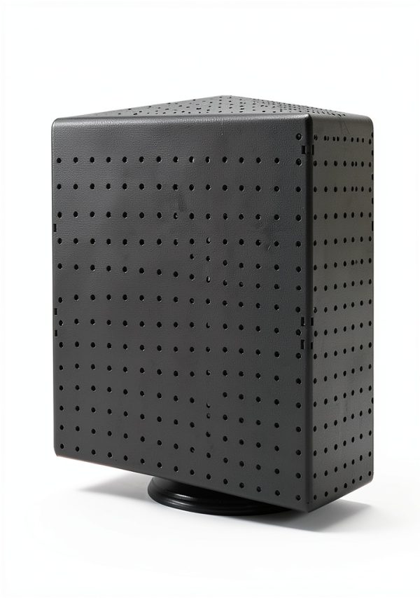 Azar Displays Rotating Pegboard Tower with Hooks Black 4‑Side 14" x-4