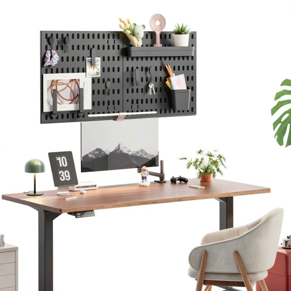 SHGJ&SOFT Black Wall Pegboard Organizer Set 4-Piece Powder-Coated-7