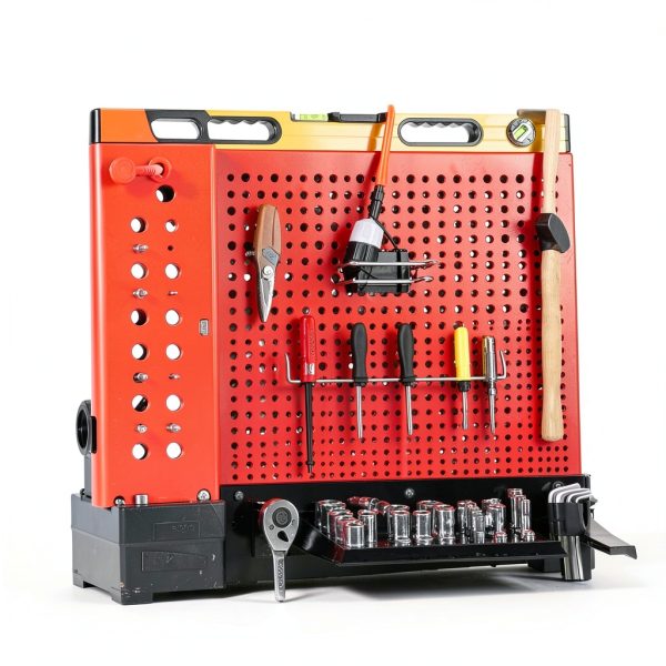 Daanxw Heavy Duty Steel Pegboard 32" 2 Pack Red Wall Mount Industrial-4