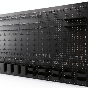 Daanxw Metal Pegboard Wall Organizer 12x24 Inch 6 Panel Set Black-0